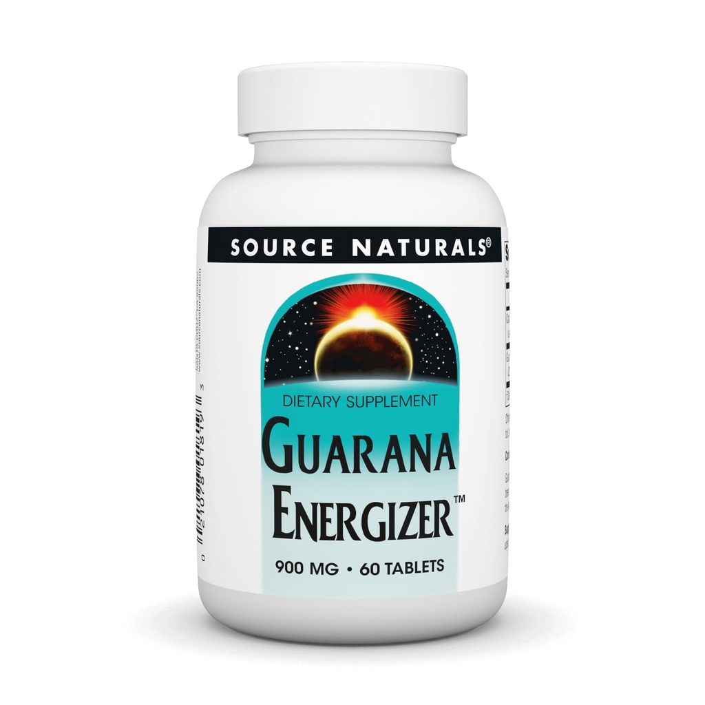Source Naturals Guarana Energizer, 다이어트 보충 - 긴 지속 에너지 부스트 * 900 mg 지원 - 60 정제