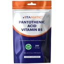 Vitamatic Pantothenic 산성 순수한 분말 500 mg 서빙 당 - 100개 그램 - 또한 부르는 비타민 B5-200 서빙