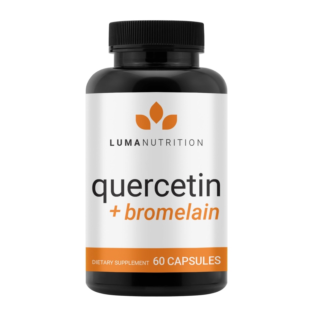 Luma 영양 Quercetin 500mg - Bromelain 보충교재를 가진 Quercetin - 산화 방지제 - 면역 지원 - Vegan & 글루텐 자유로운 - 60의 캡슐