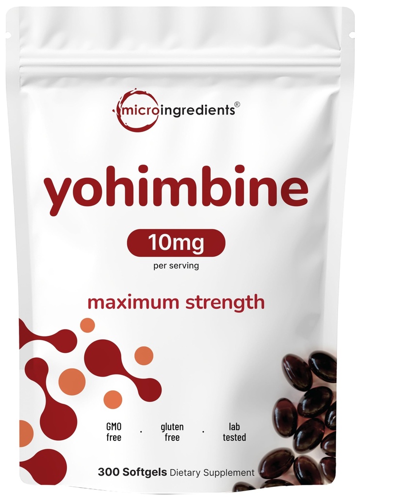 남자와 여자를 위한 두 배 힘 Yohimbine 보충교재, 봉사 당 10mg, 300 Softgels, 더 나은 흡수를 위한 처녀 해바라기씨 기름을 가진 Yohimbine HCL, 지원 에너지 생산, 아프리카 익지않는