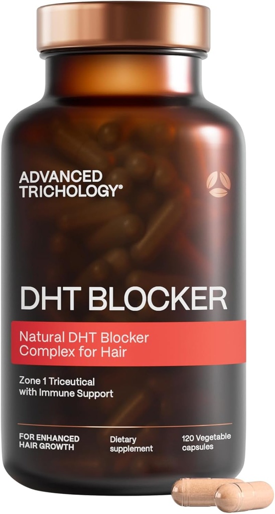 고급 Trichology DHT Blocker - 남자와 여자를위한 유전 적 Thinning을위한 머리 성장 보충교재 | American Hair Loss Association의 승인 * - 120 Count (Pack of 1)