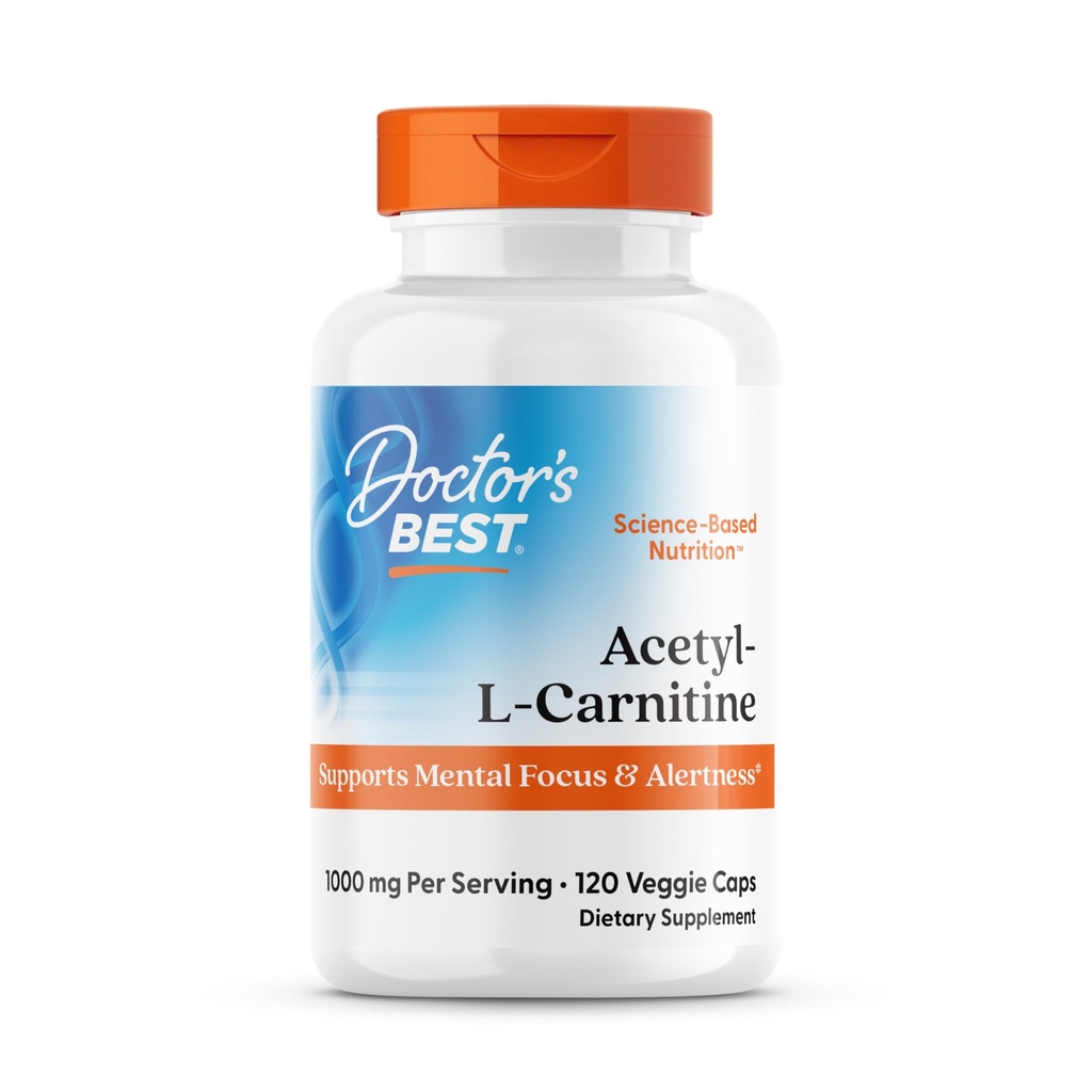 의사 최고의 Acetyl-L-Carnitine, 지원 정신 초점 & 경고, 비 GMO, 글루텐 무료, Soy 무료, Vegan 120 Veggie 모자