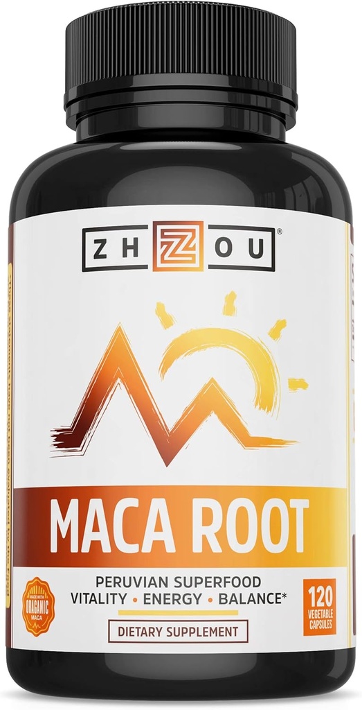 Zhou Maca Root | 남성용 웰니스 보충교재 | 부스트 에너지 | 60 인분, 120 인분