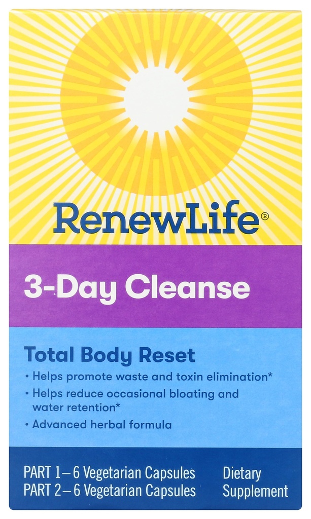 갱신 생활 성인 Cleanse 총 몸 리셋, 진보된 초본 공식 - 2 부분, 3 일 프로그램 - 글루텐, 낙농장 & Soy - 12 채식 캡슐