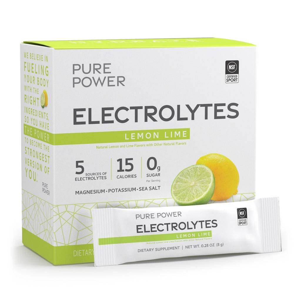 박사. Mercola 순수한 힘 전해질 - 지원 Hydration & 근육 기능 - 마그네슘 & 칼륨 혼합 - 서빙 당 0 g 설탕 - 레몬 Lime - 30 패킷