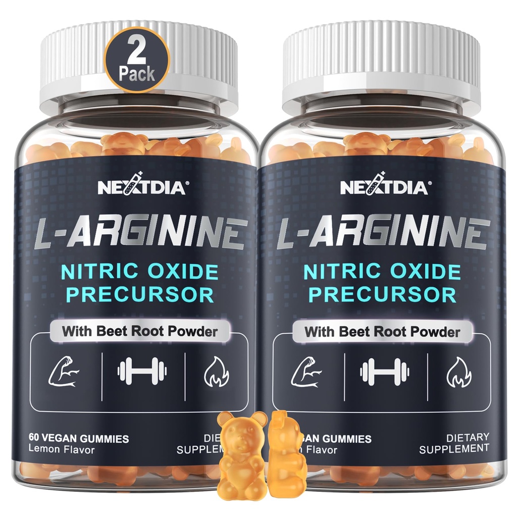 설탕 무료 L 아르기닌 Nitric 산화물 Gummies L Citrulline, Beet 뿌리, B3를 가진 남자 & 여자를 위한 1300mg | L 아르기닌 L Citrulline 보충교재 | Vegan, 120 조사