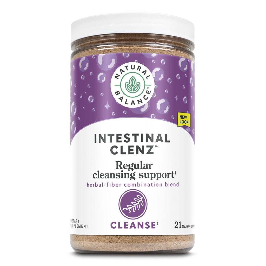 자연적인 균형 Intestinal Clenz Psyllium 초본 정화 분말 건강한 소화, Detox & 일정한 보충교재 글루텐 21oz, 120 봉사 없음.