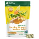 MegaFood Baby & Me Prenatal Morning Sickness Relief, Ginger Chews, 비타민 B6, 9 식품 알레르기없이 만든, 꿀 레몬 생강 맛, 30 Chews