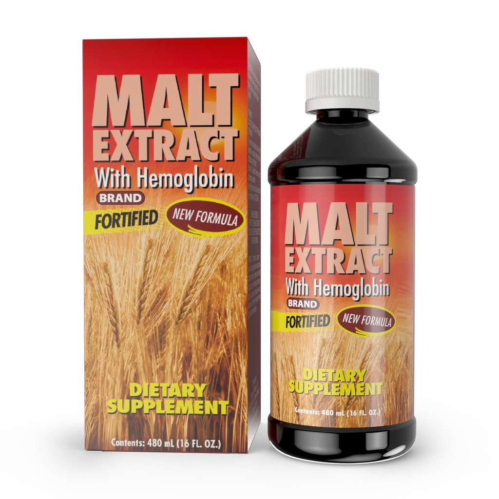 Malt 및 Hemoglobin Extract - 에너지 및 활력 (16 Fl Oz / 팩 1) 영양 보충