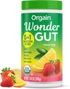 Orgain Organic Wonder Gut Fiber Supplement Powder, 1 Billion Probiotics, Green, 비타민 C, Gut Health 및 Immune Support, Non-GMO, Strawberry Lemonade, 7.05 온스를위한 Adaptogen