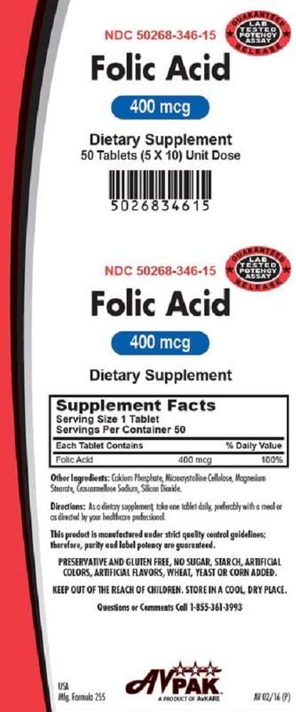 Folic 산 400MCG의 50의 정제