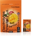 PowderVitamin Electrolytes Powder Plus, Keto, Mango Passionfruit, Sugar Free, 1000mg 칼륨, 120mg 칼슘, 120mg 마그네슘, 비 GMO, Zero Calories, 30 Hydration Packets