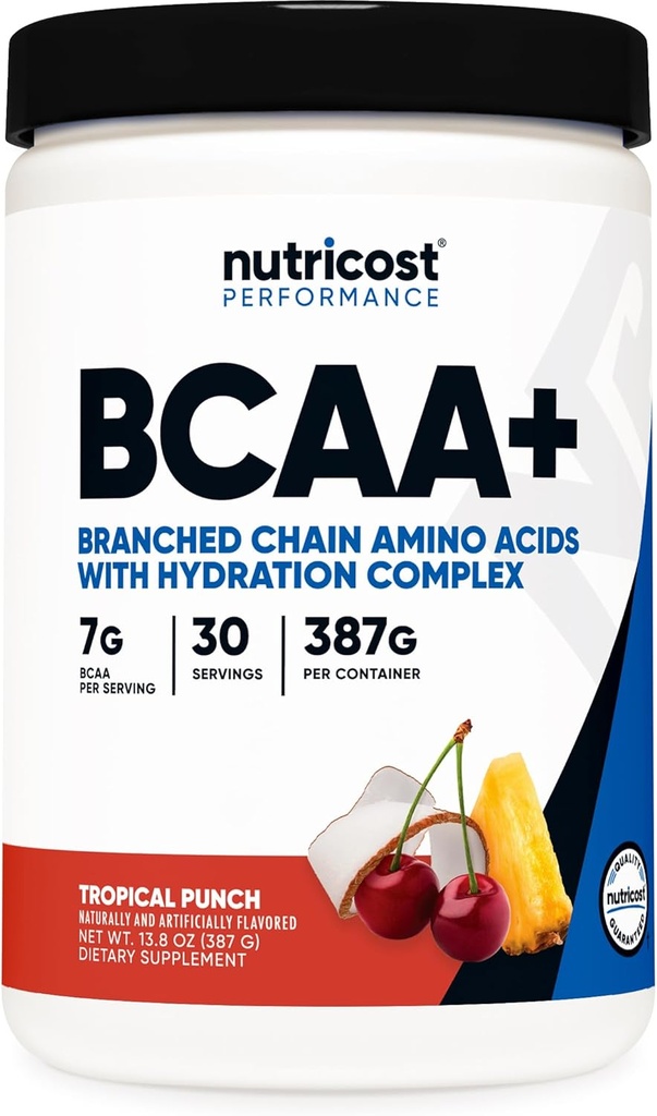 Nutricost BCAA + Hydration 분말 (전형 펀치) 30 서빙 - Hydration Complex를 가진 분지된 사슬 아미노산 - 글루텐 자유로운, 비 GMO