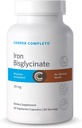 술장수 완전한 철 Bisglycinate. 정제 당 29mg. 병 당 60의 캡슐. 1 팩