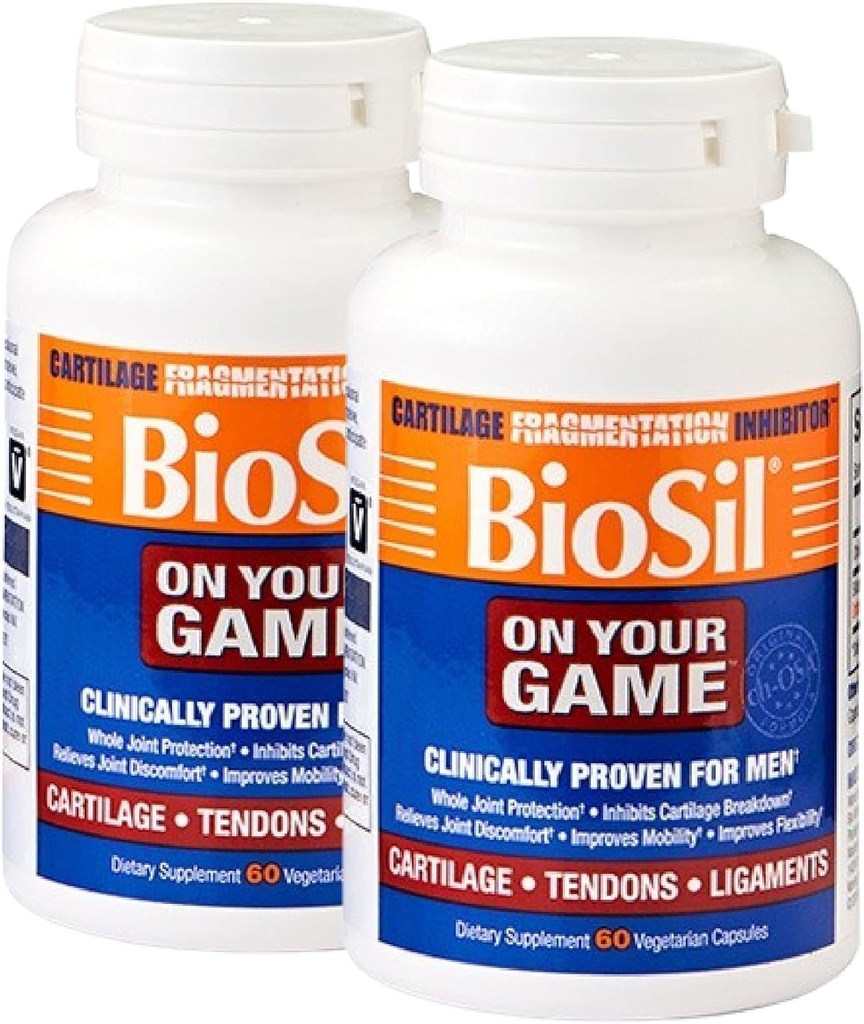 귀하의 게임에 Biosil - 60 Veggie 캡슐, 2 팩 - 특허 ch-OSA Complex - 관절 통증 완화, 유연성 및 운동 범위를위한 Collagen 생산 증가 - GMO 무료 - 60 일 공급