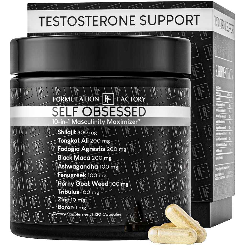 정립 공장 각자는 1개의 Masculinity Maximizer 보충교재, 남자를 위한 Shilajit, Tongkat Ali, Ashwaganda, Fenugreek 근육 성장, 에너지, 드라이브, 힘, 회복 2 달 (1의 포장)에 있는 10를 Obsessed