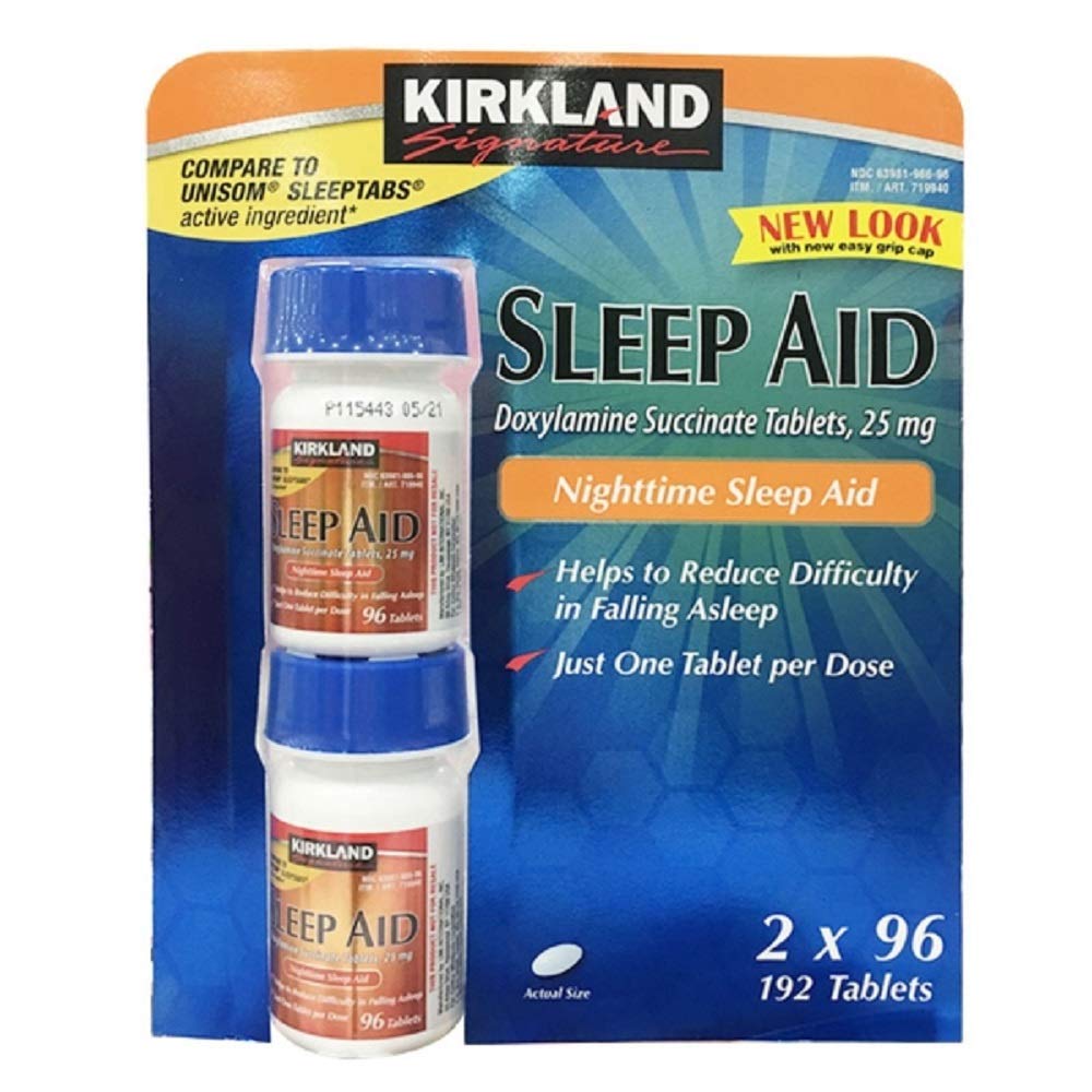 Kirkland Signature Sleep Aid Doxylamine Succinate 25 Mg, 2 팩 (192 정제)