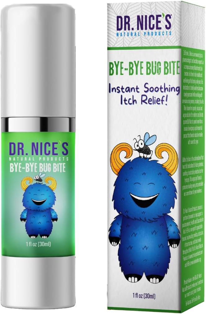 Dr. Nice’s Bye-Bye Bug Bite - Soothing Bug and Mosquito Bite Itch | 모든 자연 | Kid Friendly Self Application | 비트에 대한 하이드로젤, 자극, 피부의 불편 | Soothe Refresh Calm Cool (30 ML)