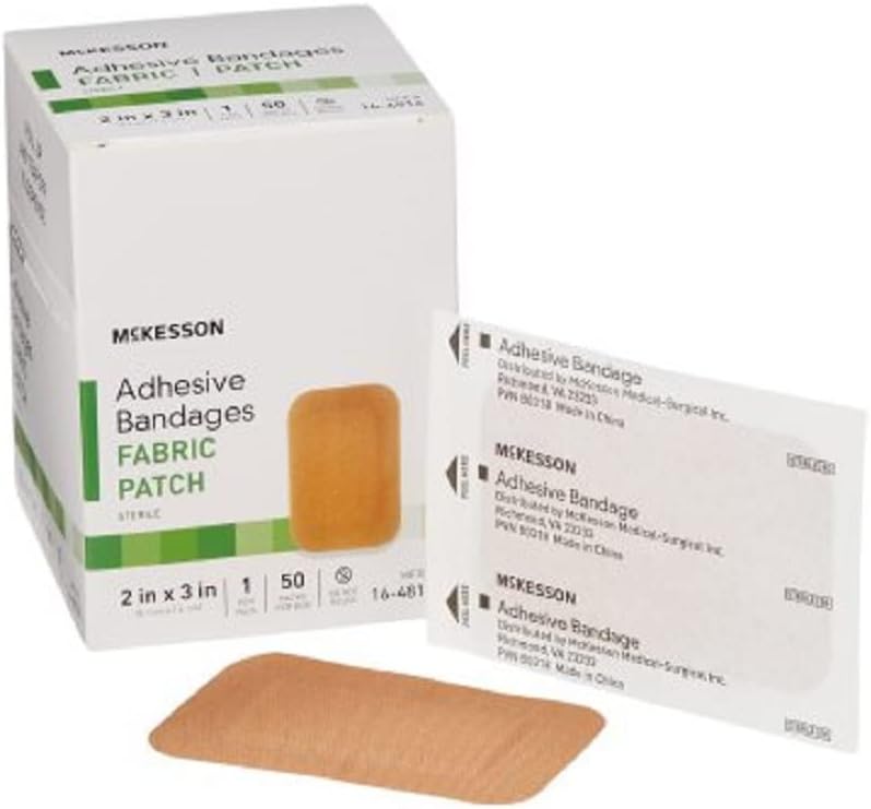 McKesson 16-4816 Medi-Pak 접착성 지구, 성과 직물, 2" x 3", 50의 조사 (2의 포장)