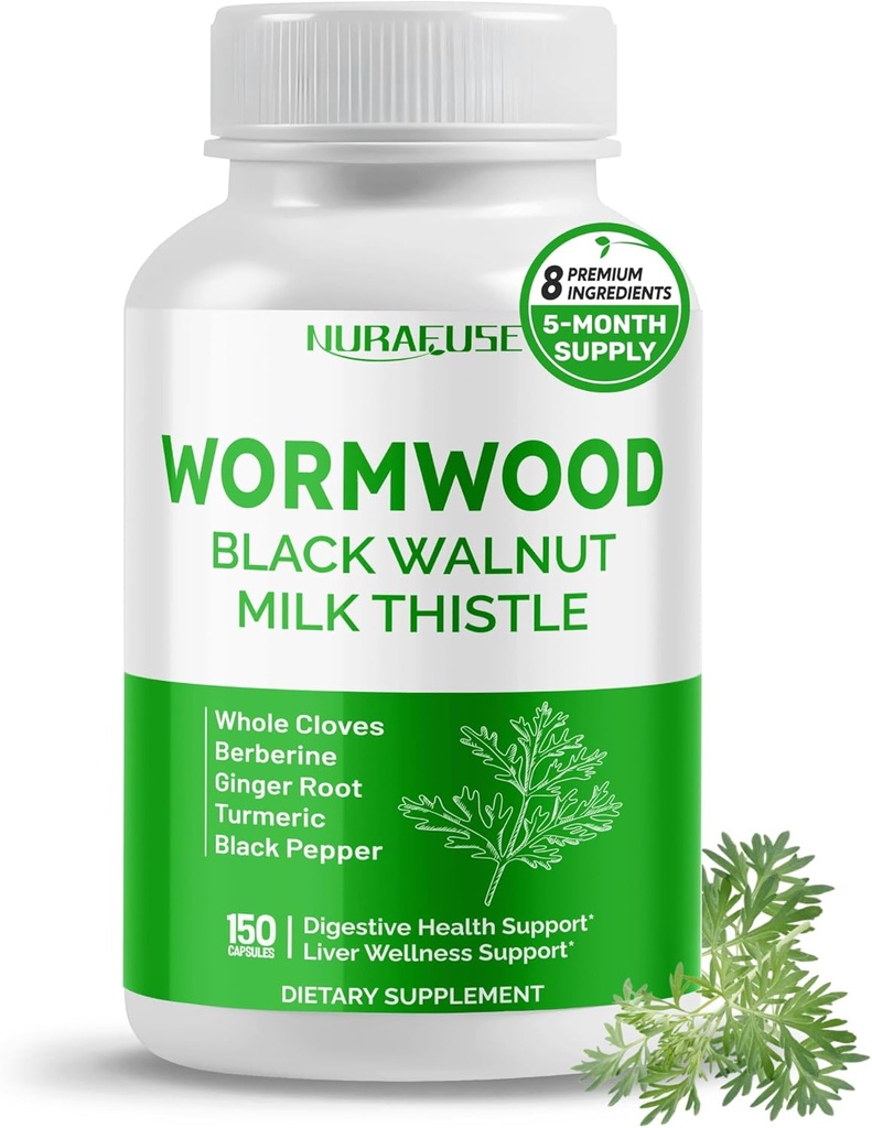 Wormwood Whole Cloves Milk Thistle with Other Herbs - 소화 건강, Liver Wellness - 미국에서 제조 및 테스트