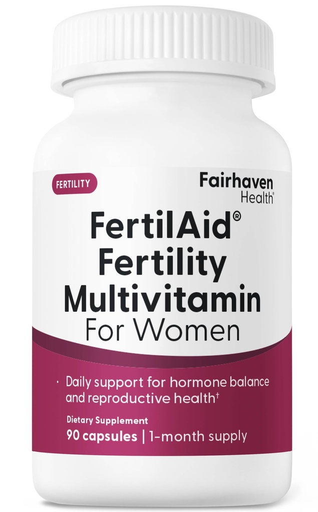 여성을 위한 Fairhaven Health FertilAid | 여성을 위한 Prenatal Vitamin Fertility 보조제 | Vitex와 Folate를 가진 그녀의 개념 | 지원 주기 정규성 및 Ovulation* | 90 캡슐