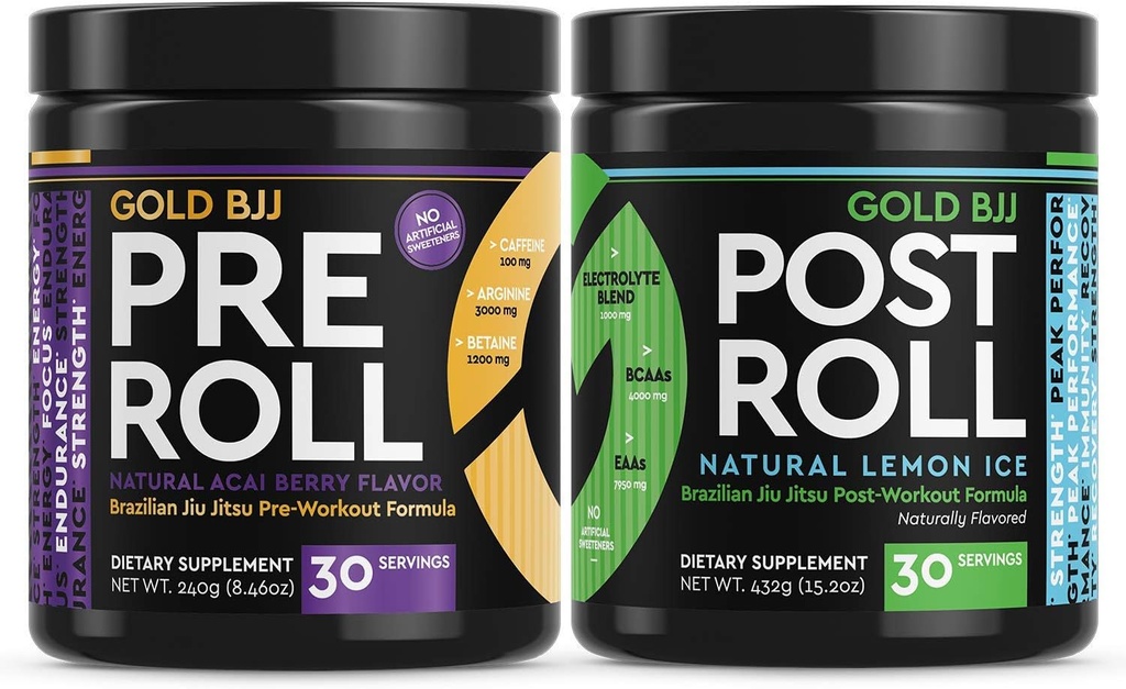 골드 BJJ PreRoll 및 PostRoll Jiu Jitsu 보충 번들