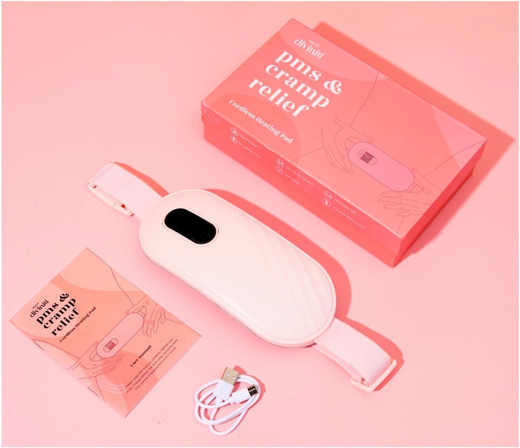 휴대용 난방 패드 기간 크림프 - 기간 크림 릴리프 Menstrual 난방 패드 진동 통증, 충전식 배터리, 무선 난방 패드 마사지 여자 친구 선물