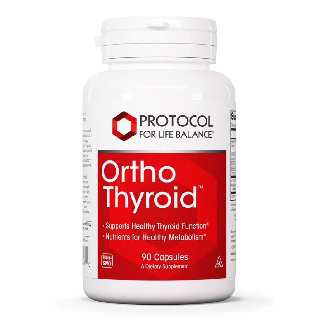 프로토콜 Ortho Thyroid - 건강한 Thyroid Function* 지원 - Ashwagandha, 아연 및 Selenium - Non-GMO 및 Kosher - 90 Veg 캡슐