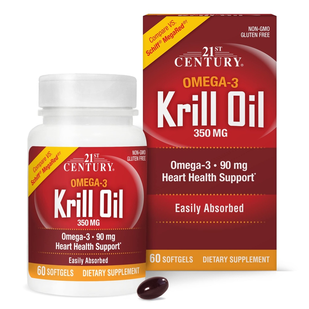 21세기 크릴 기름 300 mg Softgels, 60 조사