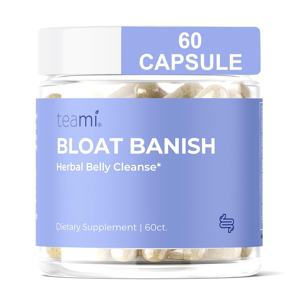 Teami Bloat Banish Fast Gas and Bloating Relief for Women - 소화를 지원하기 위해 Debloat 알약, 정기적 인 & 변비 완화 - 소화 효소와 자연 초본 Belly Cleanse