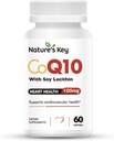 성격의 열쇠 CoQ10 200mg Softgels - 50mg Soy Lecithin를 가진 심장 건강을 위한 3X 더 나은 흡수성 수용성 Coenzyme Q10 - 1 달 공급 (60의 조사)