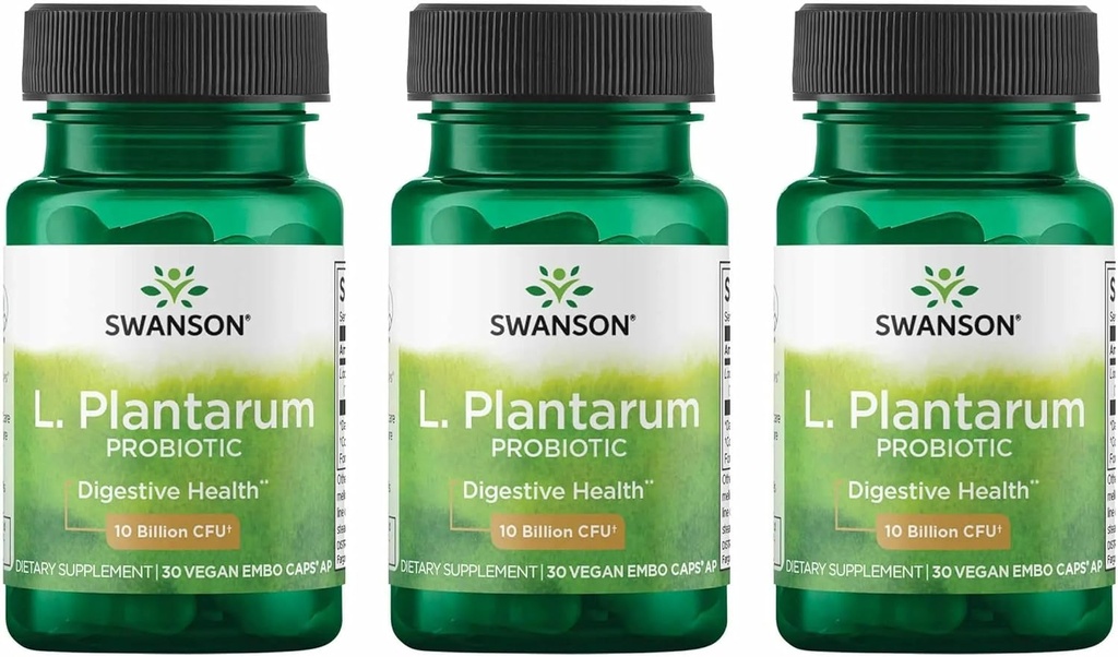 Swanson L. Plantarum - 소화 보충 촉진 위장 균형 & Bowel 정기적 - 자연적인 공식은 Bloating를 감소시키는 것을 돕습니다 - (30의 Veggie 캡슐) 3 팩