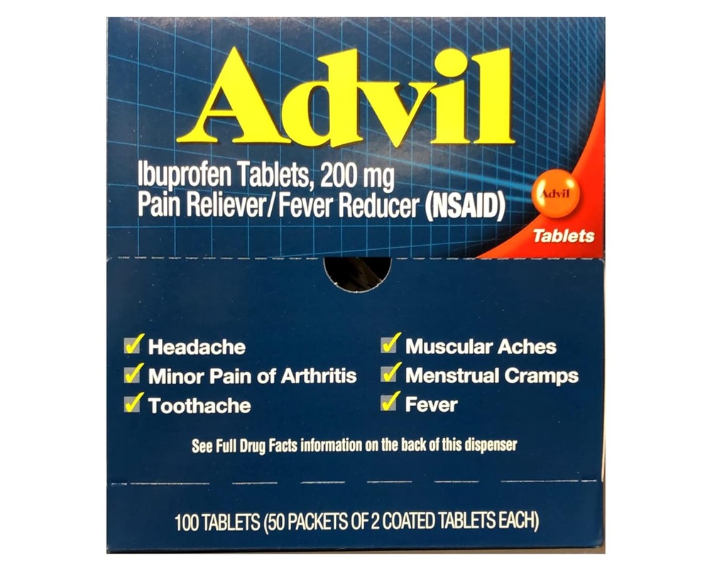 Advil 고통 Reliever/Fever 흡진기 입히는 정제 보충