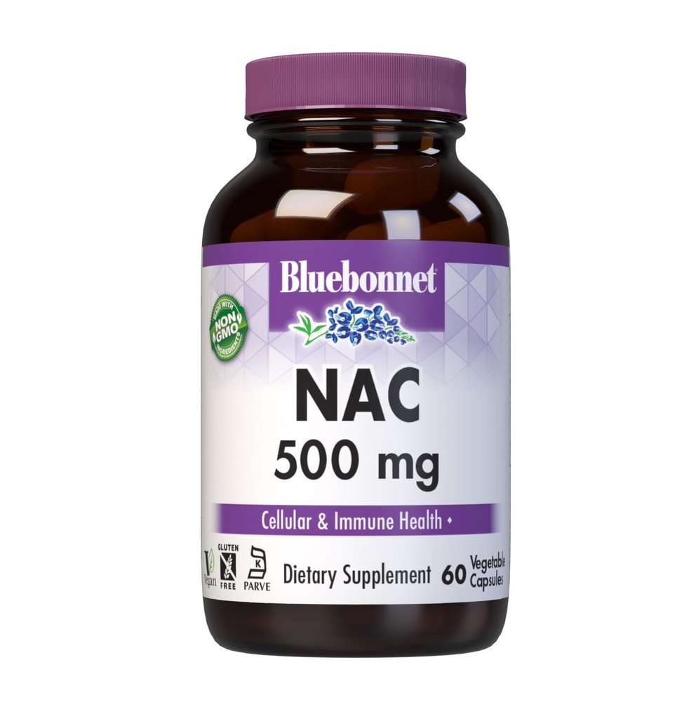 Bluebonnet NAC 500 mg 비타민 캡슐, 60 조사
