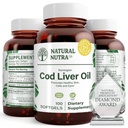 Natural Nutra Norwegian Cod Liver Oil Supplement는 피부 유지, 몸 밀도 유지, 눈 건강 & Nerve 기능, 치과 건강을 촉진, 심장 혈관 건강 지원, 100 Softgels