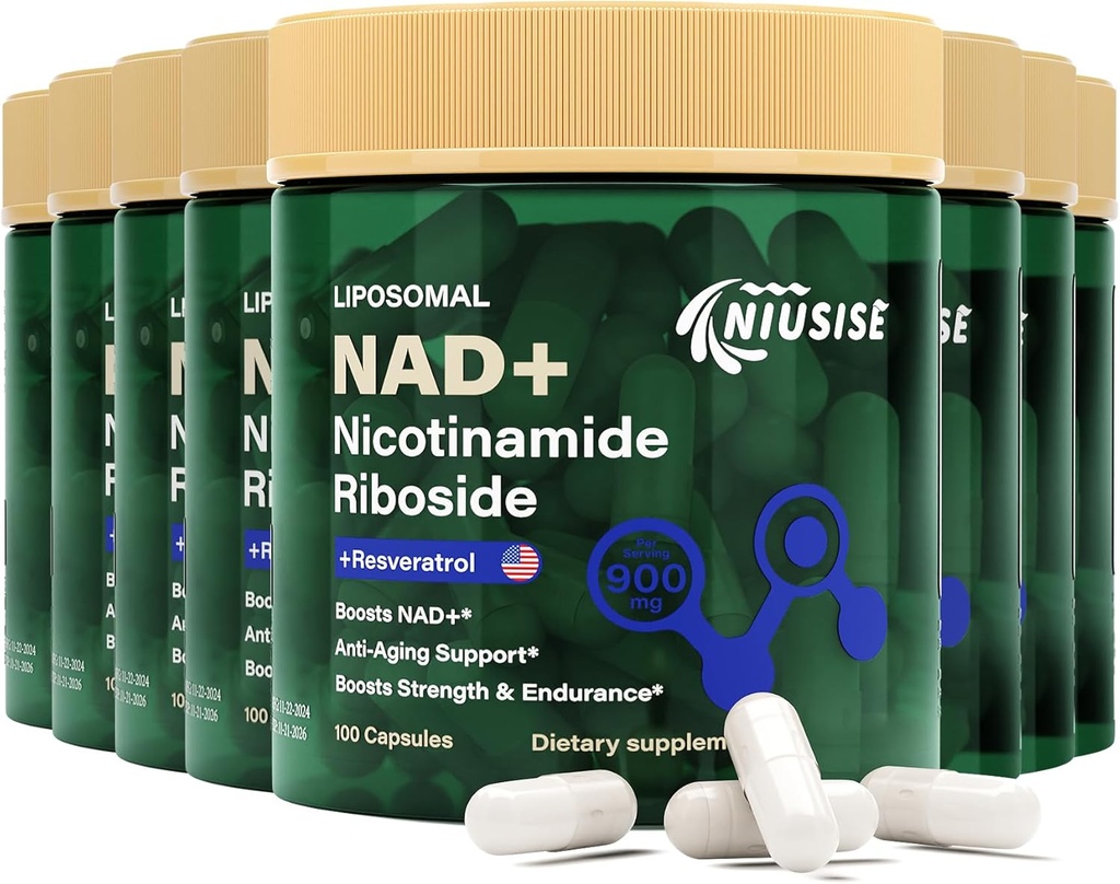 NAD 보충교재, NAD Nicotinamide Riboside 남자와 여자를 위한 900 Mg, Liposomal NAD+ Nicotinamide Riboside, Resveratrol & Quercetin, 에너지, Boost NAD+, 800 캡슐을 가진 보충교재