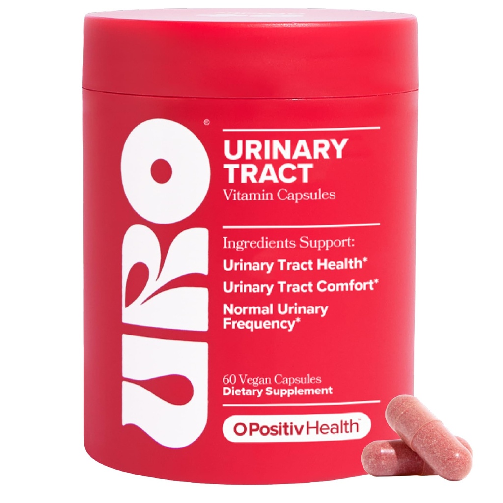 O Positiv URO Urinary Tract Health Supplement for Women, 60 Count (Pack of 1) - Pacran Complete Cranberry Extract, D-Mannose, & Vitamin C - Vegan & Gluten-Free 비타민 지원