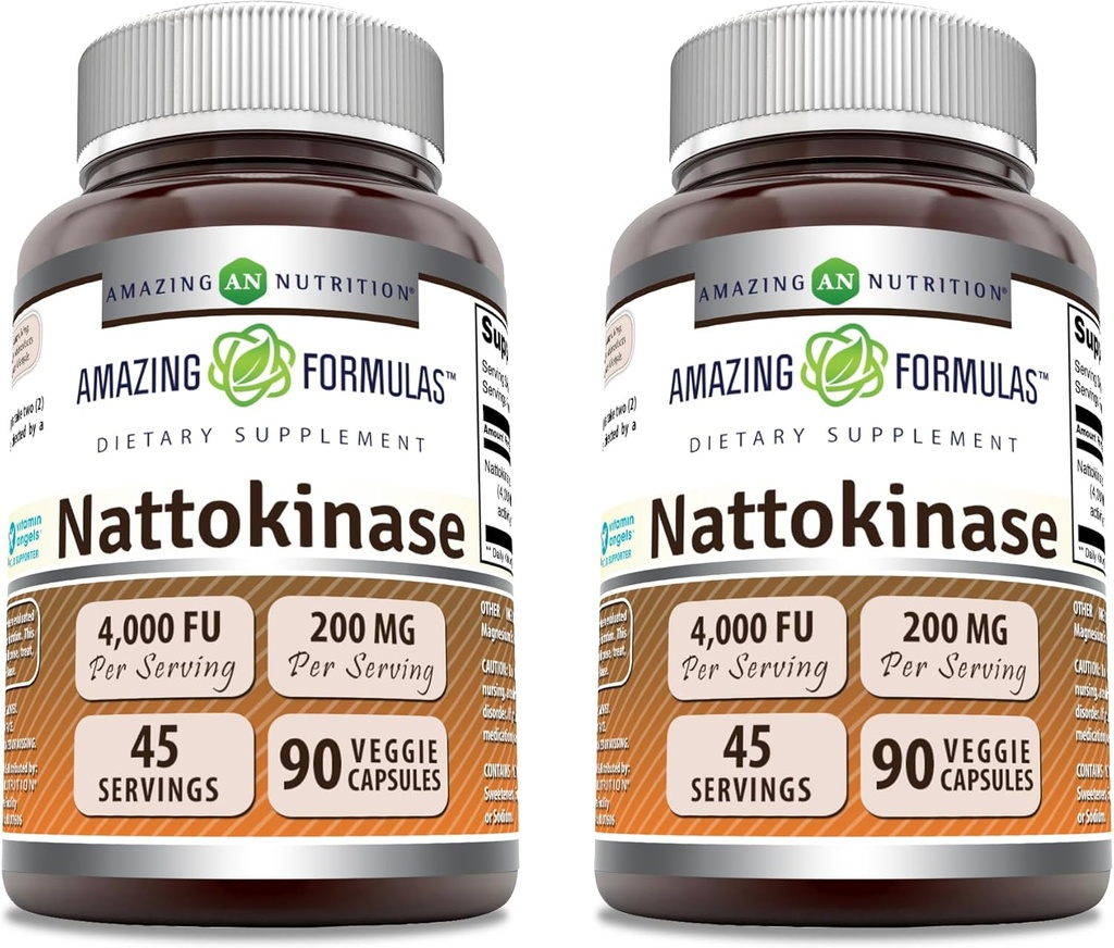 놀랄만한 수식 Nattokinase 규정식 보충교재 100 mg Veggie 캡슐 보충교재 | 2000 FU 효소 활동 | Non-GMO | 글루텐 프리 | 미국에서 제작 (90 Count | 2 Pack)
