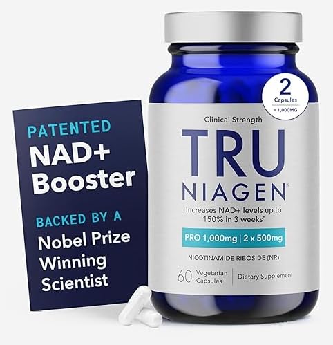 TRU NIAGEN PRO NAD+ 노화 방지와 세포 재생, 2 x 500mg 특허 Niagen, 30 서빙 | 지원 셀룰러 에너지 | 니코노타미드 Riboside (NR) 남성과 여성용 일일 보충제