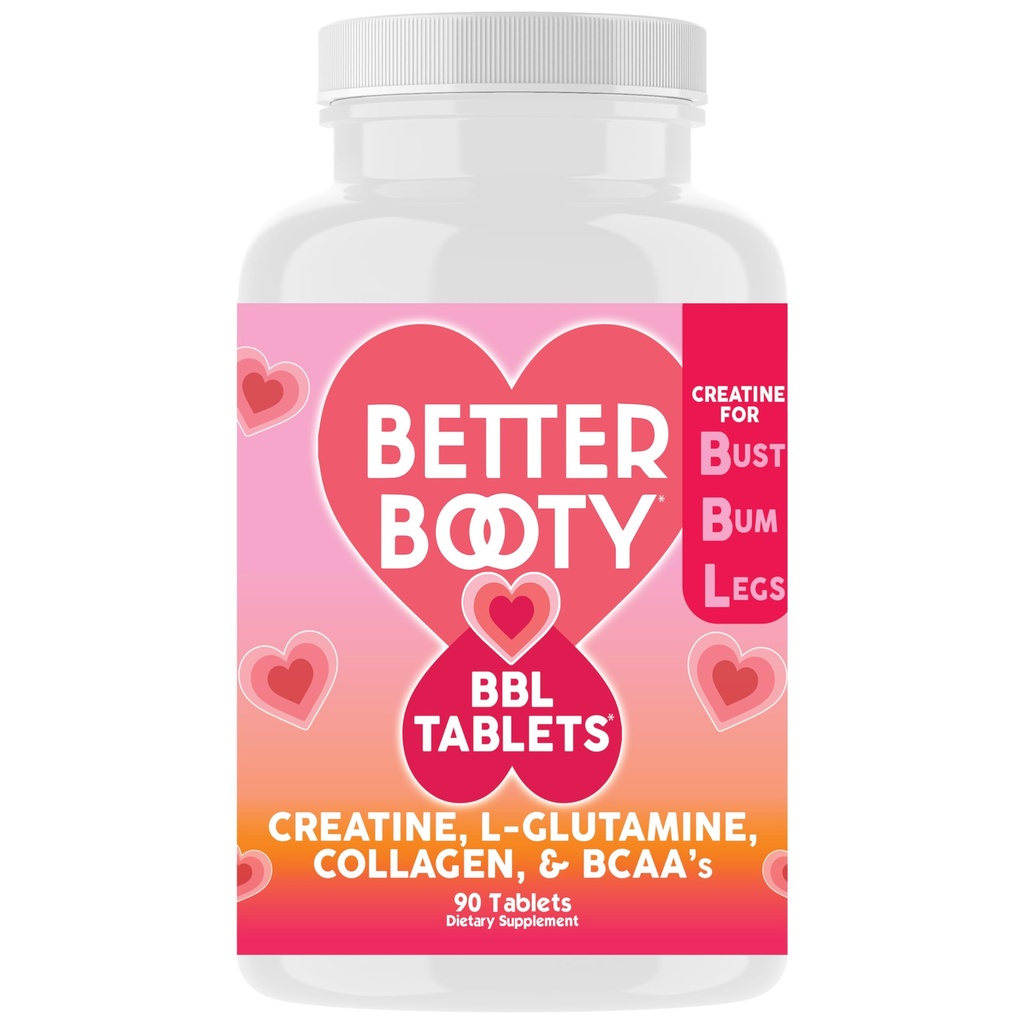 더 나은 Booty BBL 정제 - Creatine Monohydrate, L 글루타민, 교원질 및 BCAA의 (90ct)를 가진 여자를 위한 Creatine 복합 보충교재