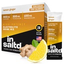 INSALTDTM Sugar-Free Electrolytes Powder Packets with No Stevia Aftertaste | High-Potency Hydration Packets | Keto Electrolyte 음료 | Intermittent Fasting Drink Mix | 28 팩 (레몬 생강)