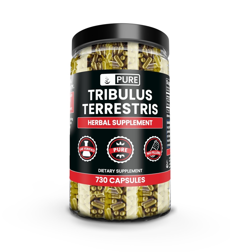 순수한 본래 성분 Tribulus Terrestris, 마그네슘 없음 또는 밥 충전물, 항상 순수한, 확인되는 실험실 (730의 캡슐)