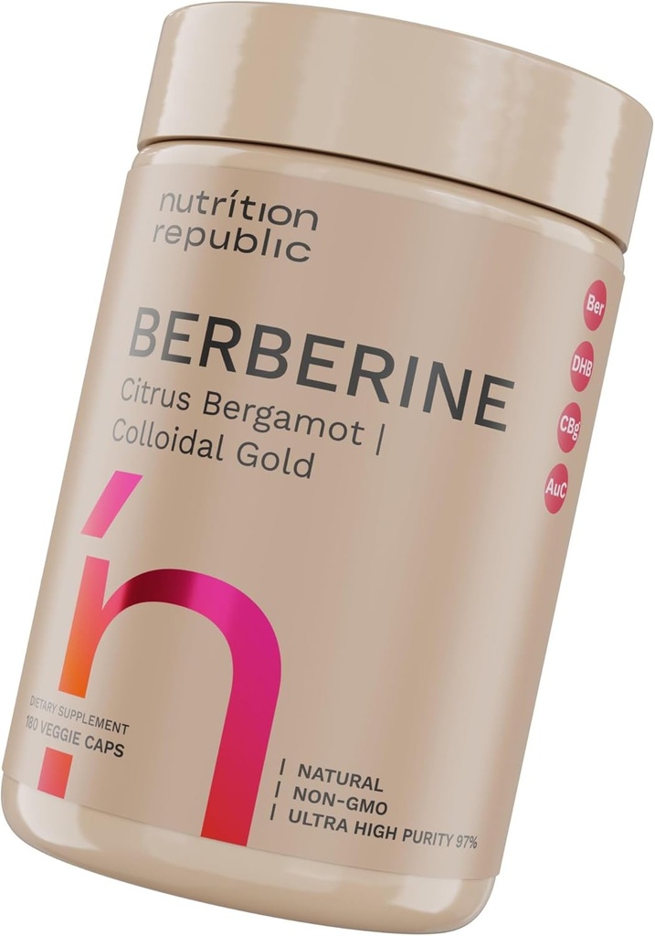 Berberine 보충교재 1500mg의 Citrus Bergamot, Colloidal 금 & Berberine Hcl, Dihydroberberine 보충교재를 가진 매우 높은 힘 Berberine Complex