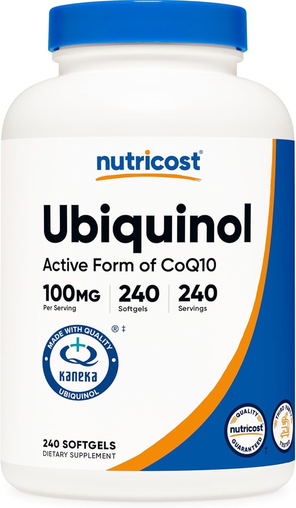 Nutricost Ubiquinol Softgels (100mg, 240 Softgels) - 우수한 흡수 산화 방지제 | CoQ10의 활성 형태 - 글루텐 무료, 비 GMO