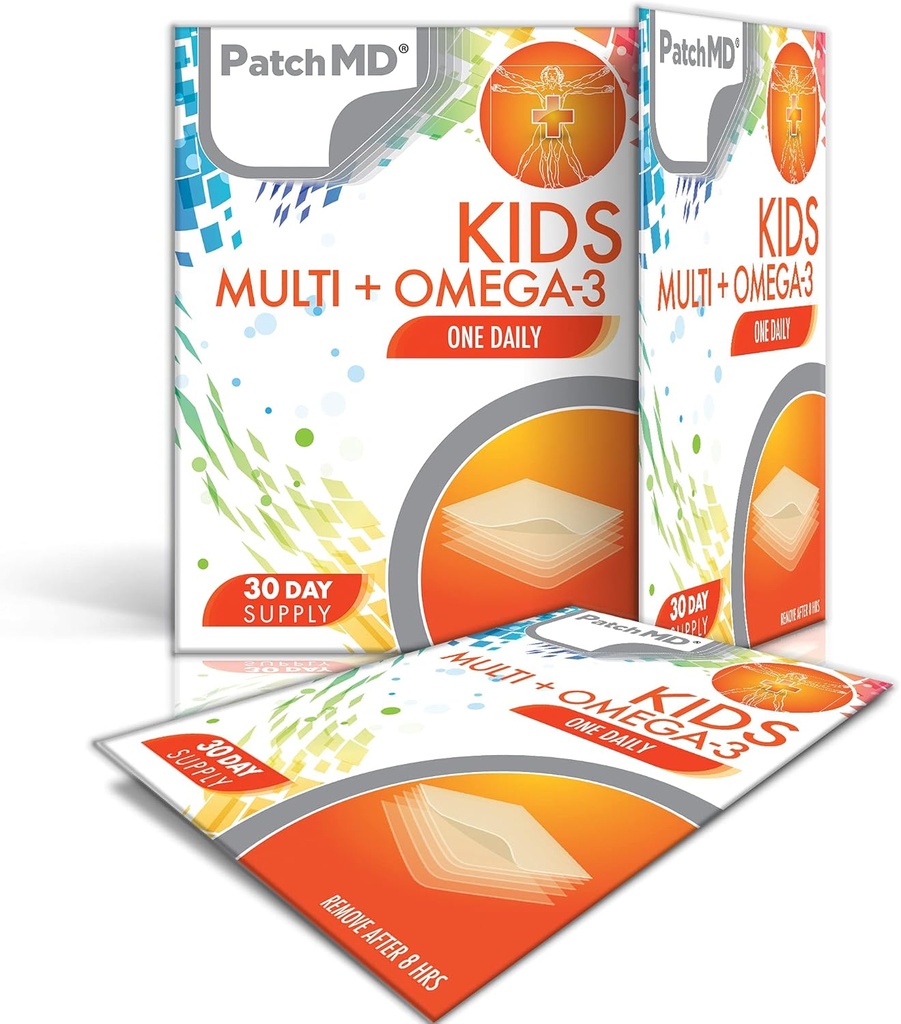 PatchMD Kids 멀티 + 오메가-3 화제 패치 - 30 일 공급