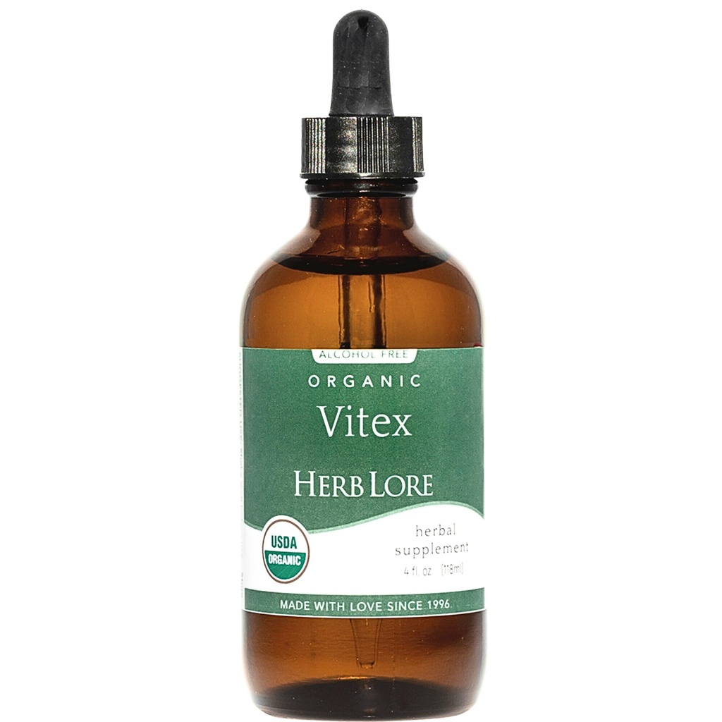 허브로 Vitex Tincture - 여성을위한 USDA 유기농 Chasteberry 추출물 보충 - 알코올 무료 Chaste Tree Supplement - Vegan Drops 4 Fl Oz
