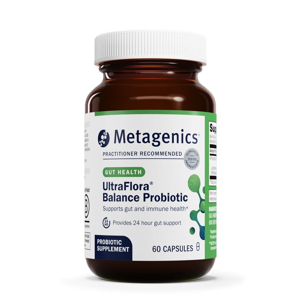 Metagenics UltraFlora Balance Probiotic - Digestive & Immune Support*에 대한 유통 일일 Gut 건강 보충 - Non-GMO & Gluten-Free - 60 캡슐