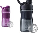 BlenderBottle 20-Ounce 검정과 자두 단백질 셰이커 병 BlenderBall 철사 위스키