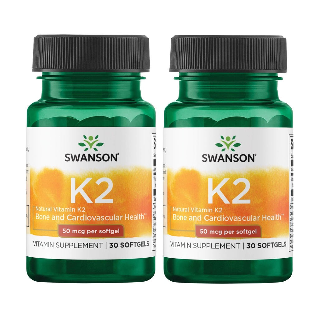 Swanson 자연적인 비타민 K2 (나토에서 Menaquinone-7) 50 mcg 30 Sgels (2 팩)