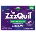 ZzzQuil LiquiCap 수면 보조, Diphenhydramine 25mg HCl, 성인 수면 보조, 야간 수면 보조, 72 LiquiCaps